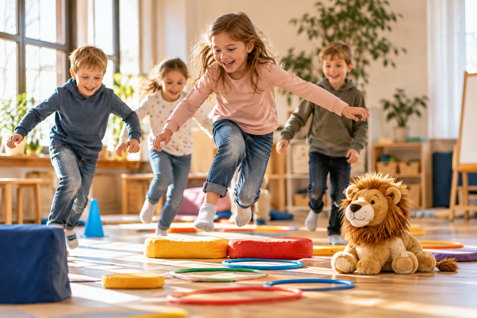 Spielende Kinder beim LÖWENTRAINING
